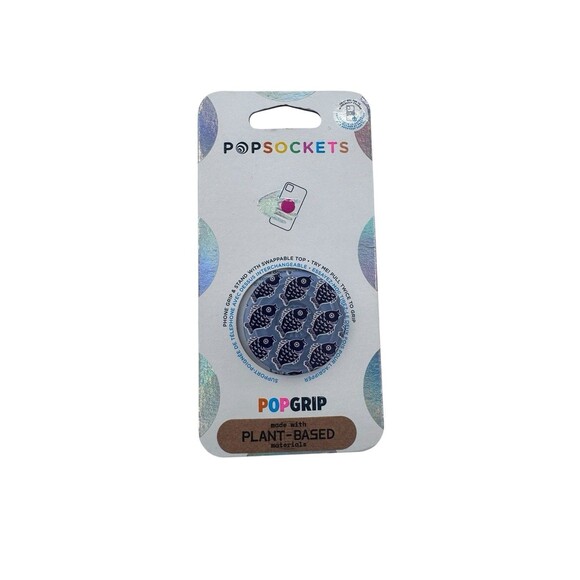 BRAND NEW POP SOCKET SCHOOL TIME POP GRIP SUPPORT STAND BLUE FISH CLEAR - Picture 1 of 3